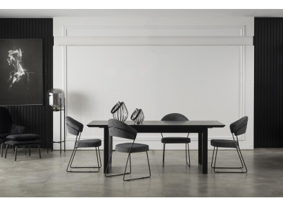 Lyxig grå läderköksstol