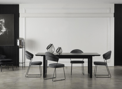 Lyxig grå läderköksstol