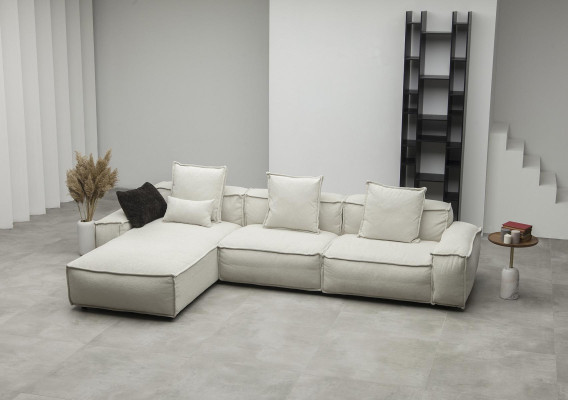 Modern hörnsoffa i rustik stil