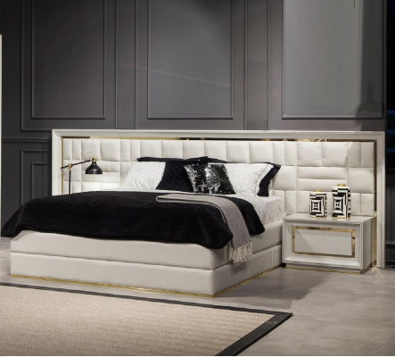 Säng Pat modern lyx 160x200 cm vit