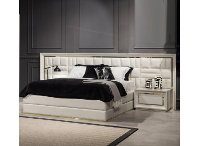 Säng Pat modern lyx 160x200 cm vit