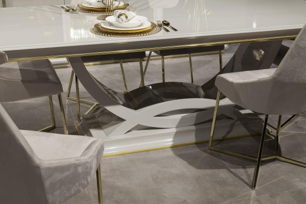 Lyxigt matbordsmöbelset, bord med 6 stolar