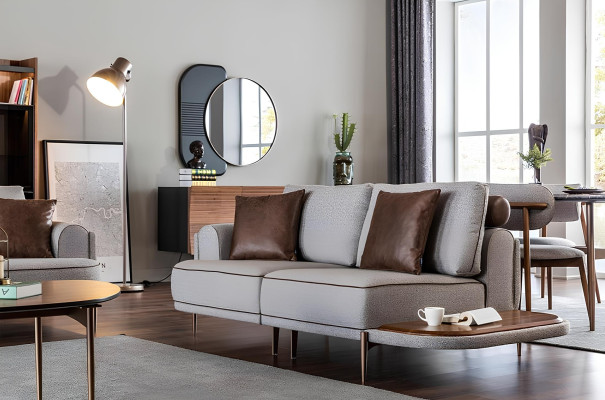 Soffgrupp för 32 personer i grått