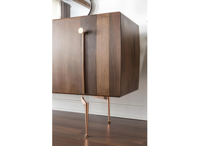 Set med 2 mobila speglar i brunt trä