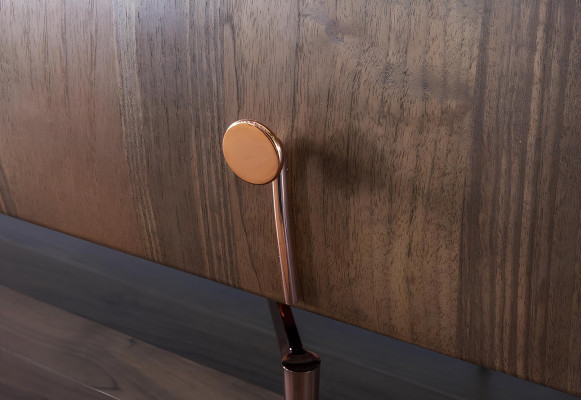 Set med 2 mobila speglar i brunt trä