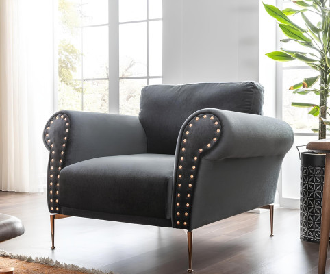 Stol, cocktailstol, modern design, blå, tyg