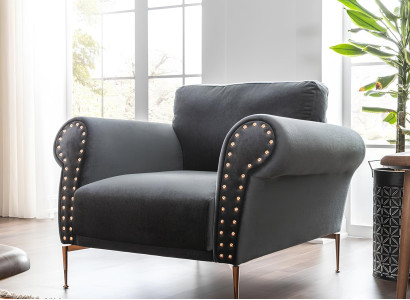 Stol, cocktailstol, modern design, blå, tyg