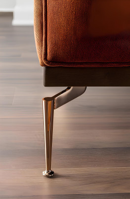 Modern soffa i orange tyg för två personer 234 cm