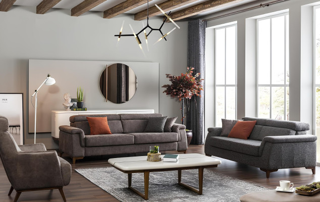 Soffa 321 i tyg med sängfunktion