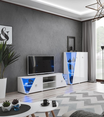Modern vit white TV unit