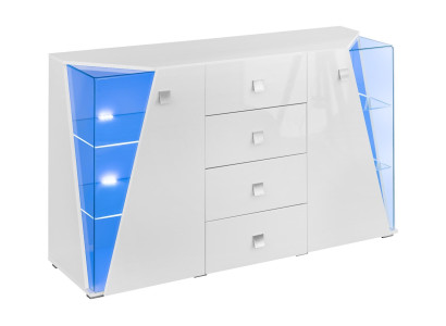 Modern vit vitrin TV-enhet, 4-delars set, ny