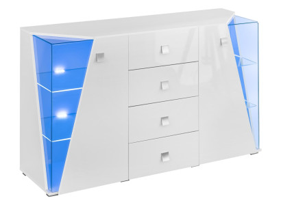 Modern vit vitrin TV-enhet, 4-delars set, ny