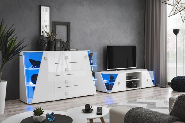 Modern vit white TV table