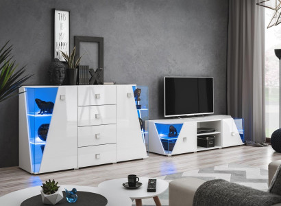 Modern vit white TV table