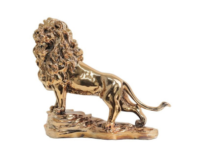 Modern gyllene lejon dekorativ skulptur