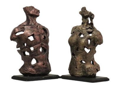 Abstrakt dekorativ skulptur man, kvinna