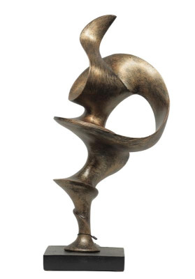 Bronzfärgad skulptur design figur spiral 52 cm ny