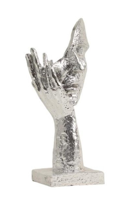 Modern dekorativ figur ansikte 25 cm staty skulptur silver ny