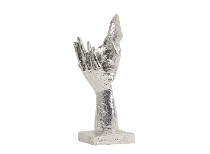 Modern dekorativ figur ansikte 25 cm staty skulptur silver ny