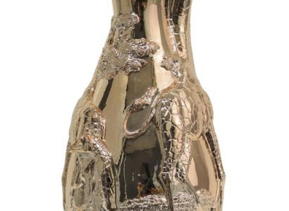 Skulptur vas design giraff dekoration guld