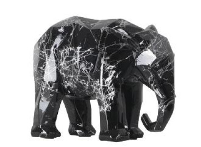 Modern skulptur i designstil kubusform elefantfigur