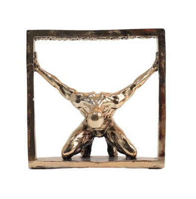 Modern man figur i skulpturell ram för vardagsrummet