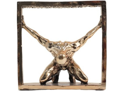 Modern man figur i skulpturell ram för vardagsrummet