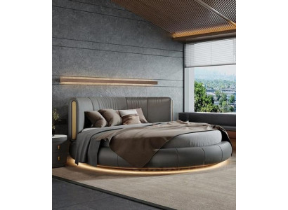 Säng i modern grå-beige design exklusivt för sovrum