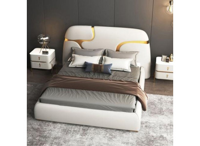 Säng modern grå och guld