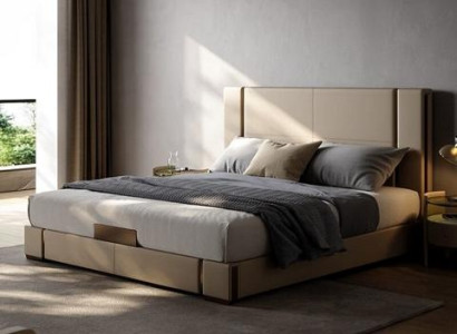 Säng modern lyx i beige