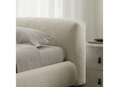 Elegant grå sängram med modern design