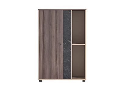 Modern beige-brown desk lamp with wood and stone effect, open, space-saving