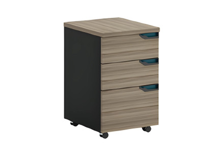 Brun-svart kontorsmöbel med 3 lådor