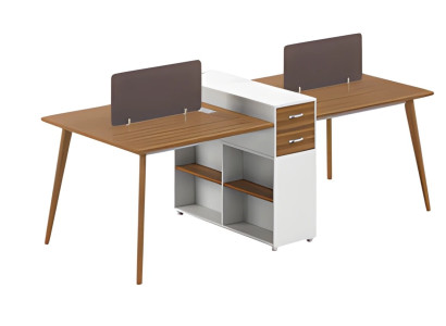 Modern skrivbord med hylla och enkel avskiljare