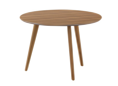 Modern rund kaffebord med enkla träben