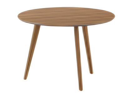 Modern rund kaffebord med enkla träben