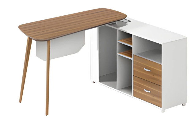 Modern vit bord i vitt trä med tunna ben