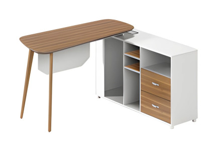 Modern vit bord i vitt trä med tunna ben