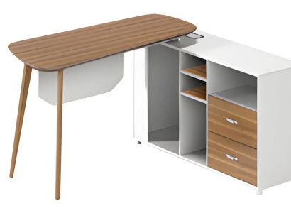 Modern vit bord i vitt trä med tunna ben