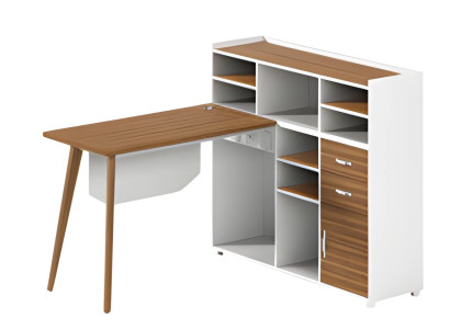 Träbord Balta med förvaringsutrymme, öppna fack och eleganta ben