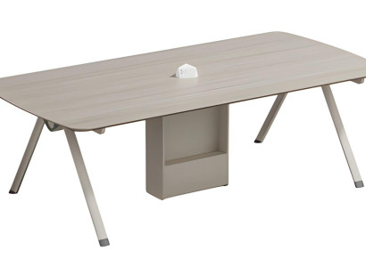 Modern beige kaffebord med förvaring och inbyggd låda