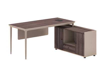 Modern brun trä fyrkantigt bord med förvaringsutrymme