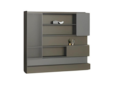 Modern svart LED-skrivbordslampa med förvaringsutrymme