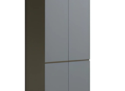 Modern grå skrivbordsskåp utan handtag, enkel struktur