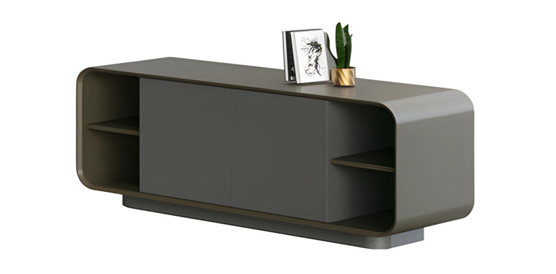 Modern svart skåp med minimal förvaring