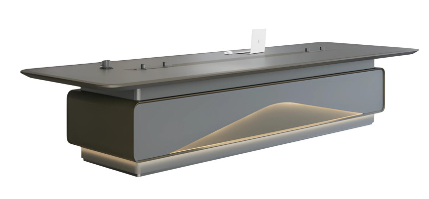 Luxe konferensbord med LED-belysning grå