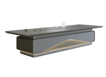 Luxe konferensbord med LED-belysning grå