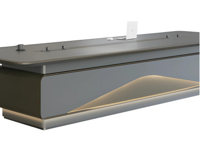 Luxe konferensbord med LED-belysning grå