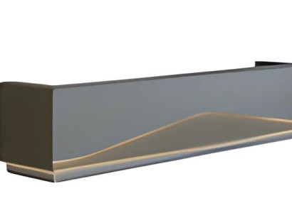 Modern svart och grå receptionsbord med LED-belysning, lyxig minimalistisk design