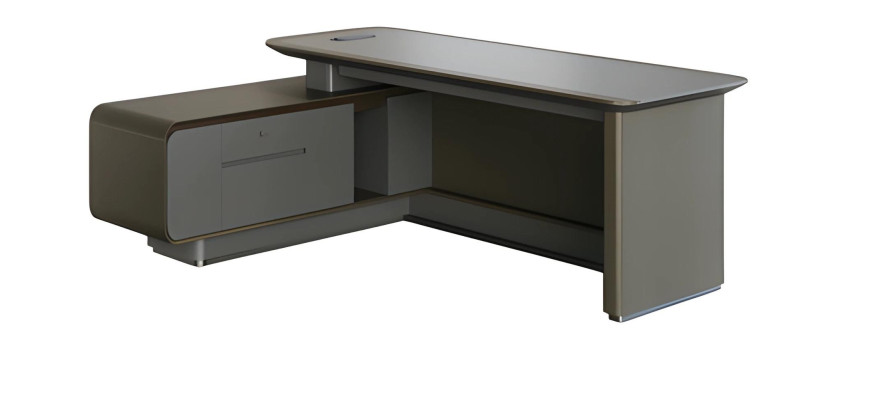 Modern grå hörnsoffa med förvaringsutrymme